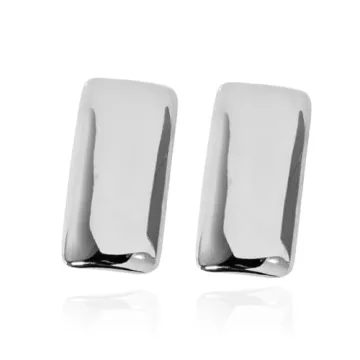 CETVLY Large Thick Rectangle Gold Plated Stud Earrings - Chunky Geometric Minimalist Jewelry