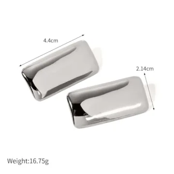 CETVLY Chunky Rectangle Gold Plated Earrings for Women