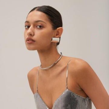 CETVLY Chunky Rectangle Gold Plated Earrings for Women