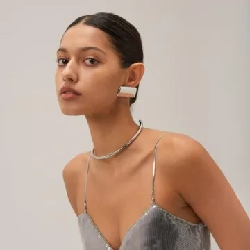 CETVLY Chunky Rectangle Gold Plated Earrings for Women