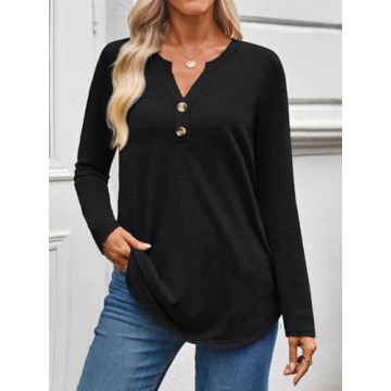 WYNNQUE Women's Long Sleeve Tops - Dressy Casual Blouses for Fall