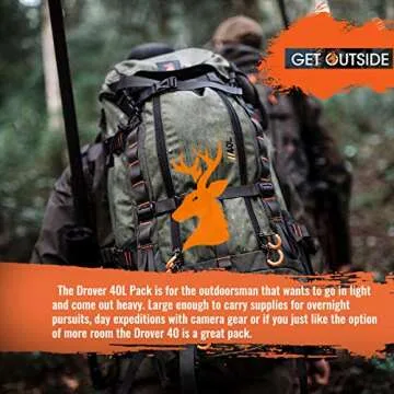 SPIKA Hunting Backpack Internal Frame for Men Waterproof Hunting Pack with Rifle Holder Rain Cover Extendable 40L+ Capacity