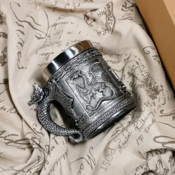 Stainless Steel Dragon Mug for D&D and Medieval Fantasy Fans