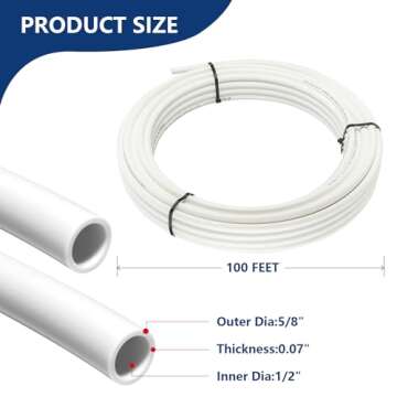 HeSun 1/2 Inch PEX-B Pipe - 100ft of Versatile White Tubing for Plumbing Success