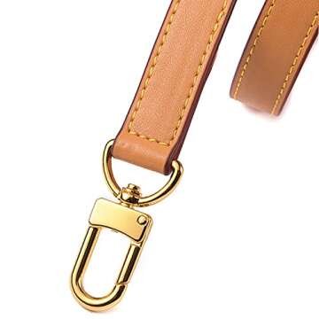 BEUDW Vachetta Leather Adjustable Crossbody Strap for Leather Shoulder Strap Belt Replacement Suitable for L V Handbags