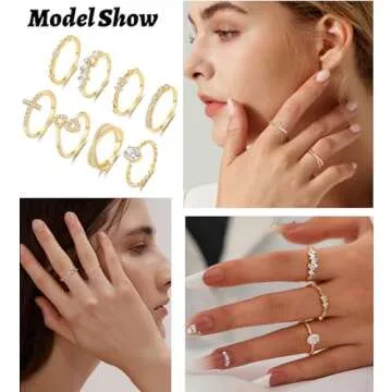 Stylish Non-Tarnish Gold Silver Stackable Rings for Women