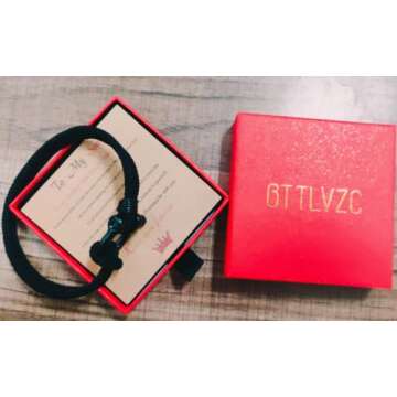 BTTLVZC To My Son Bracelet from Mom with Inspirational Love Quotes, Birthday Gifts, Graduation Gift from Mother Dad, Thanksgiving Christmas Gift to Son, Black, 8 25 inch