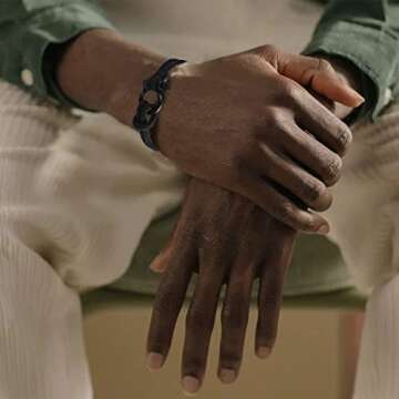 BTTLVZC To My Son Bracelet from Mom with Inspirational Love Quotes, Birthday Gifts, Graduation Gift from Mother Dad, Thanksgiving Christmas Gift to Son, Black, 8 25 inch