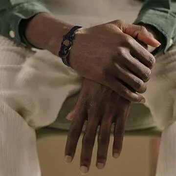 BTTLVZC To My Son Bracelet from Mom with Inspirational Love Quotes, Birthday Gifts, Graduation Gift from Mother Dad, Thanksgiving Christmas Gift to Son, Black, 8 25 inch