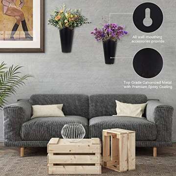 ELLASSAY Galvanized Metal Wall Planter Set for Succulents