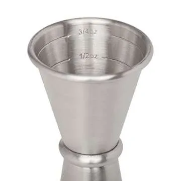 HIC Kitchen Bar Japanese-Style Double Cocktail Jigger, 18/8 Stainless Steel, 4.75-Inches, 0.5-Ounce ...