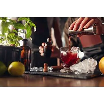 HIC Kitchen Bar Japanese-Style Double Cocktail Jigger, 18/8 Stainless Steel, 4.75-Inches, 0.5-Ounce to 2-Ounce