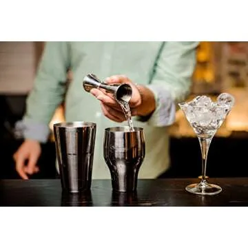 HIC Kitchen Bar Japanese-Style Double Cocktail Jigger, 18/8 Stainless Steel, 4.75-Inches, 0.5-Ounce to 2-Ounce