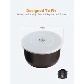 Goldlion Silicone Lid Inner Pot Cover Accessories Compatible with Ninja Foodi Pressure Cooker and Air Fryer 5 Quart 6.5 Quart and 8 Quart, Clear