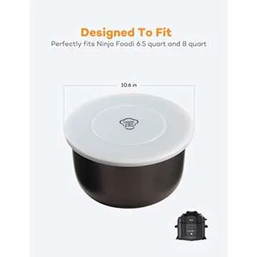 Goldlion Silicone Lid Inner Pot Cover Accessories Compatible with Ninja Foodi Pressure Cooker and Air Fryer 5 Quart 6.5 Quart and 8 Quart, Clear