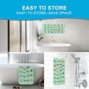 XIYUNTE Baby Non Slip Bath Mat - Fun Alphabet Design