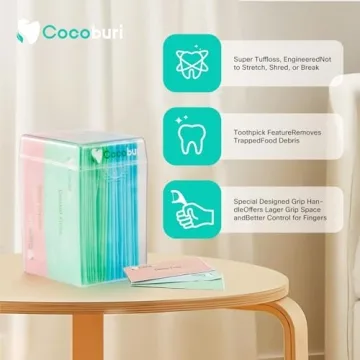 COCOBURI 50 Count Individually Wrapped Dental Floss Picks