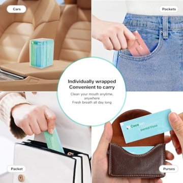 COCOBURI 50 Count Individually Wrapped Dental Floss Picks