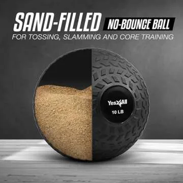 Yes4All Slam Balls, 10-40lb Medicine Ball Weight, Durable PVC Sand Filled Workout Dynamic Medicine Ball for Core Strengthen