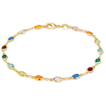 Elegant 18K Gold Plated Multi-Color Crystal Anklet