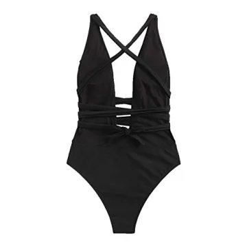 Chic Criss Cross Tie Knot Monokini Comfortable Swimwear