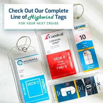 Highwind Cruise Luggage Tag Holder for Suitcases - Compatible with Celebrity 2025 Royal Caribbean Luggage Tag Holders Travel Essentials Cruise Lanyard - 4 Pack
