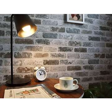 Guvana 17.3"×118" Brick Peel and Stick Wallpaper Brick Wallpaper Grey Brown 3D Brick Self Adhesive ...