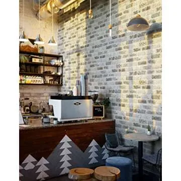 Guvana 17.3"×118" Brick Peel and Stick Wallpaper Brick Wallpaper Grey Brown 3D Brick Self Adhesive Wallpaper Removable Contact Paper Brick Textured Vintage Wallpaper Decorative Wall Classroom Covering