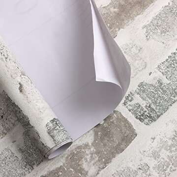 Guvana 17.3"×118" Brick Peel and Stick Wallpaper Brick Wallpaper Grey Brown 3D Brick Self Adhesive Wallpaper Removable Contact Paper Brick Textured Vintage Wallpaper Decorative Wall Classroom Covering
