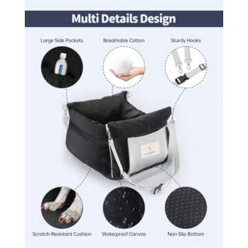 Safe Waterproof Dog Car Booster Seat for Travel Needs