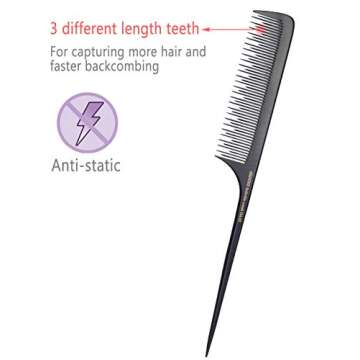 PERFEHAIR Teasing Comb for Fine Hair - Anti-static Volume Tool