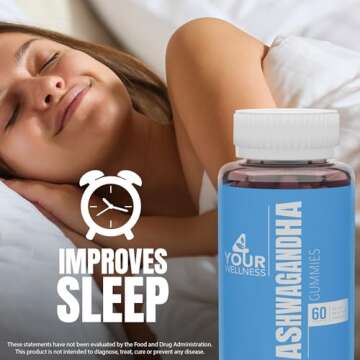 Wellness Ashwagandha Gummies Vegan KSM-66 Stress Relief 60 Count