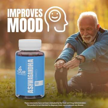 Wellness Ashwagandha Gummies Vegan KSM-66 Stress Relief 60 Count