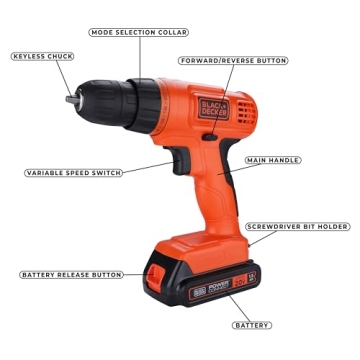 BLACK+DECKER 20V MAX Cordless Drill and 30 Bits Kit