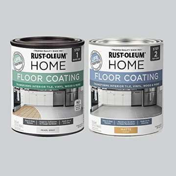 Rust-Oleum 367593 Home Interior Floor Coating Kit, Matte Pearl Gray 2 Count (Pack of 1)