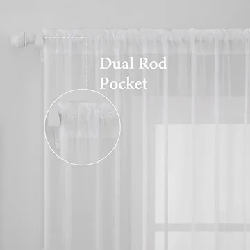 MIULEE Elegant White Sheer Curtains for Every Room