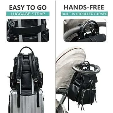 MOMINSIDE Stylish Leather Diaper Bag Backpack