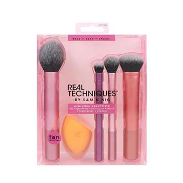 Real Techniques Brush Set (Everyday Essentials, Enhanced Eye, Flawless Base)
