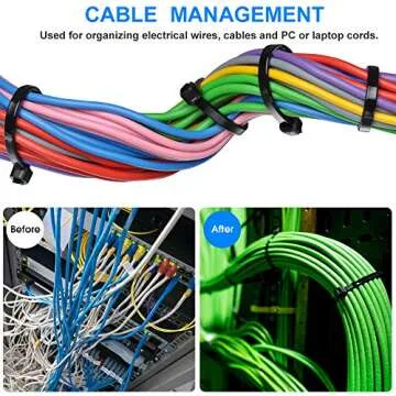 Zip Ties 8 inch Black Zip Ties with 50 Pounds Tensile Strength,Cable Ties,100 Pack, by Tantti Supply