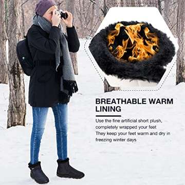 HARENCE Snow Boots for Women Winter Boot with Comfortable Warm Fur Lined Ankle Booties Outdoor Slip ...