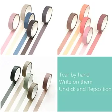 VIVIQUEN 30 Rolls Washi Tape Set in Nature Colors