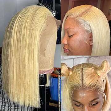 Candice Hair Short Bob Lace Front Wigs 613 Blonde