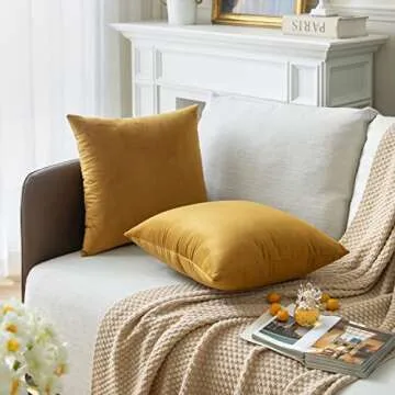 Colormz Golden Brown Velvet Throw Pillow Covers - 2 Pack