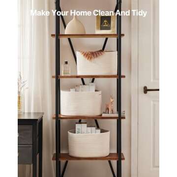 KALLAX White Storage Basket for Organizing, Small Woven Rope Basket for Shelves, Empty Gift Basket, 13"x9"x8.3", Nursery Baskets for Closet Organization, Storage Bins -3Packs (Off White)