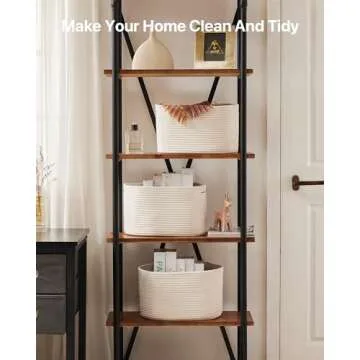 KALLAX White Storage Basket for Organizing, Small Woven Rope Basket for Shelves, Empty Gift Basket, 13"x9"x8.3", Nursery Baskets for Closet Organization, Storage Bins -3Packs (Off White)