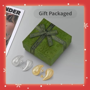 Lightweight Chunky Gold Hoop Earrings Hypoallergenic Women Jewelry