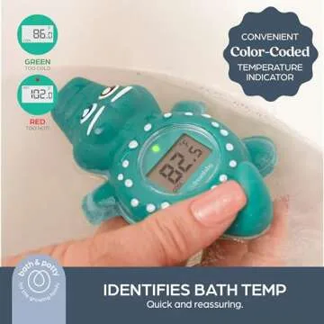 Dreambaby Floating Crocodile Bath Thermometer - Water Temperature Monitoring for Newborns, Infants, Toddlers - Croc Toy with Fahrenheit Display