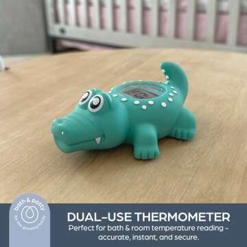 Dreambaby Floating Crocodile Bath Thermometer - Water Temperature Monitoring for Newborns, Infants, Toddlers - Croc Toy with Fahrenheit Display