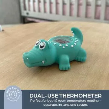 Dreambaby Floating Crocodile Bath Thermometer - Water Temperature Monitoring for Newborns, Infants, Toddlers - Croc Toy with Fahrenheit Display