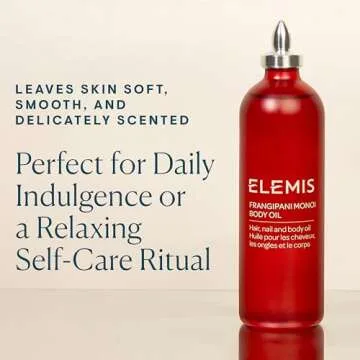 ELEMIS Frangipani Monoi Body Oil, 100ml – Luxurious, Ultra-Hydrating Body Oil, Deeply Nourish Condition & Soften Hair, Skin & Nails, Hydrating Face Oil for Dry Skin